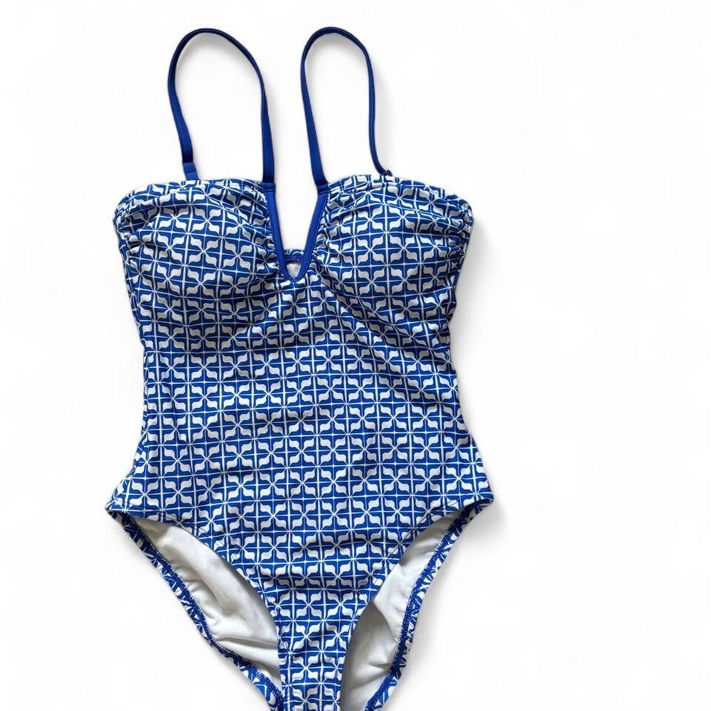 NWT SHADE & SHORE WOMEN'S HIGH LEG BALCONETTE UNDERWIRE ONE PIECE SWIMSUIT SZ S